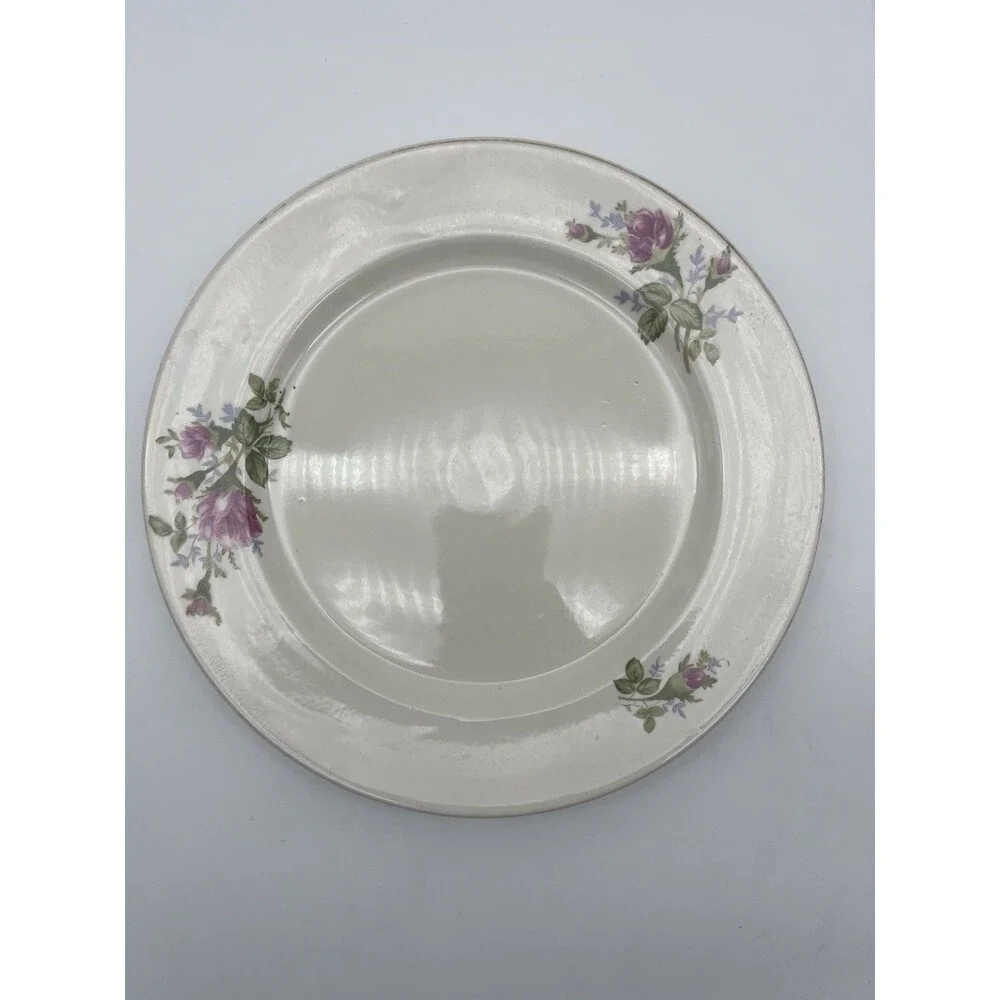Priscilla Porcelain Plates, Floral Pattern, from Japan, Set of 2